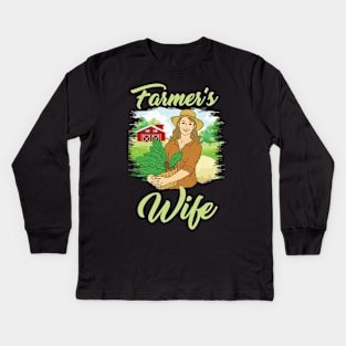 FARMING: Farmer's Wife Kids Long Sleeve T-Shirt